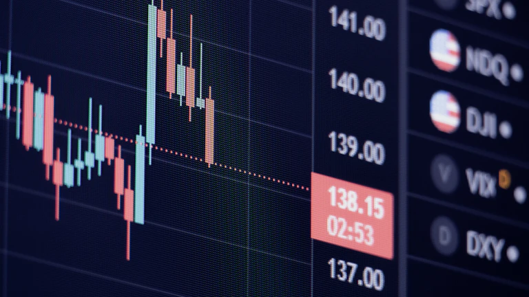 주식 시장의 상승과 하락을 보여주는 그래프