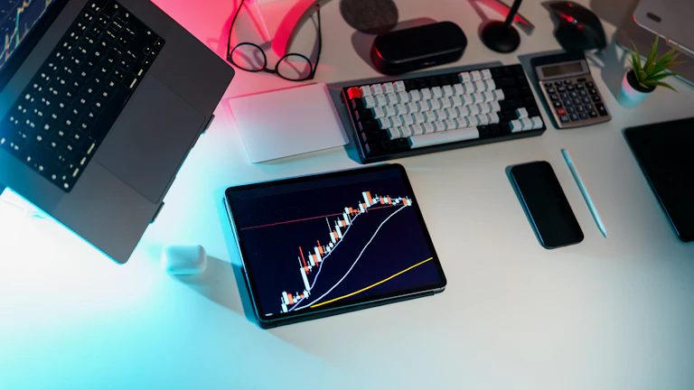 트레이딩 모니터에 설정된 CCI 지표와 캔들 차트