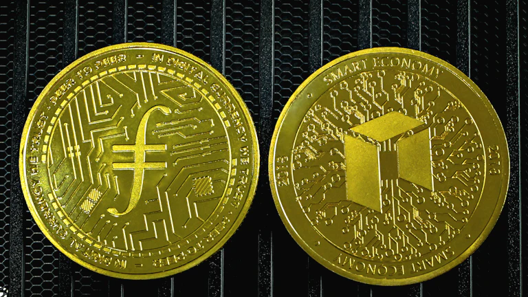 다양한 통화 기호들이 얽혀 있는 이미지