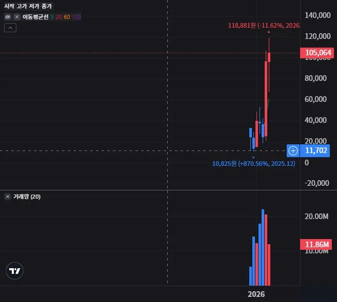 BEX 월봉 차트