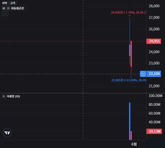 TIGER SK하이닉스단일종목레버리지 일봉 차트