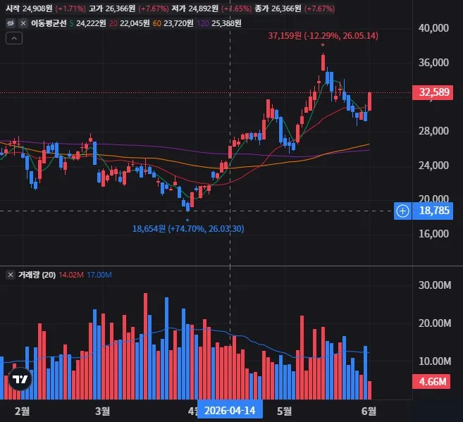 NVDX 일봉 차트