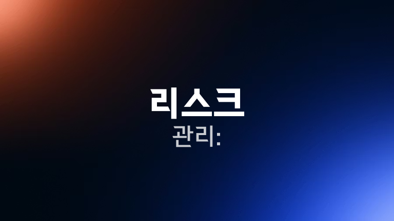 리스크 관리: