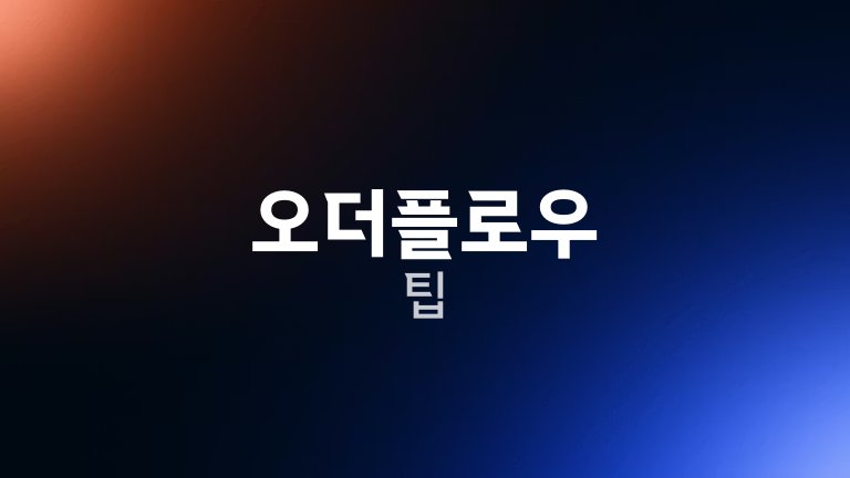 오더플로우 팁