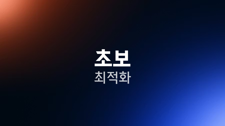 초보 최적화