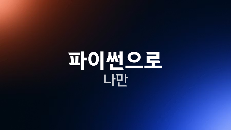 파이썬으로 나만