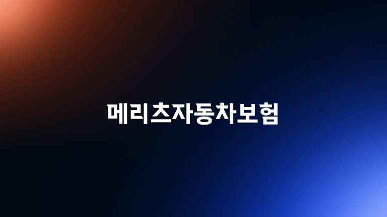 메리츠자동차보험