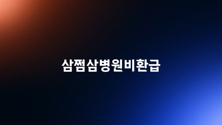 삼쩜삼병원비환급