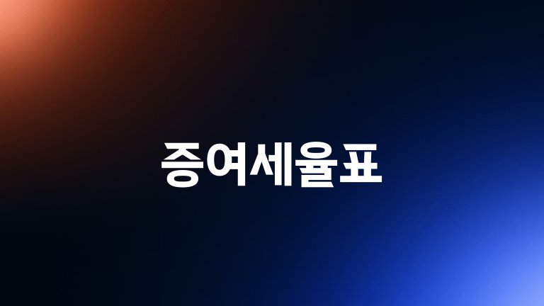 증여세율표