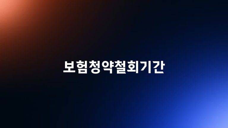 보험청약철회기간