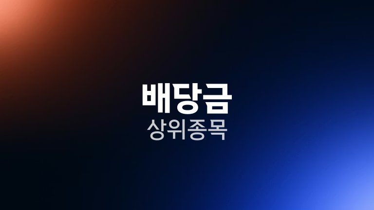 배당금 상위 종목